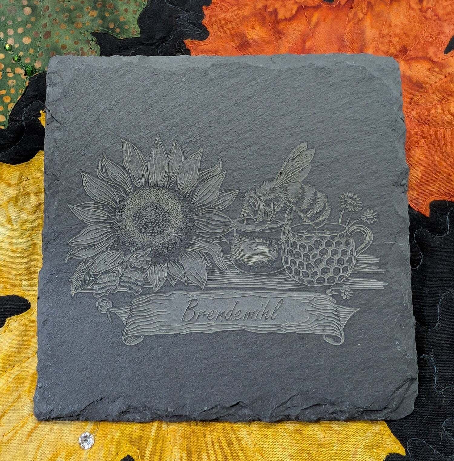 Laser Engraved Slate Coaster