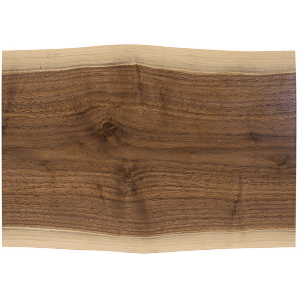 13 3/4" x 9 3/4" Black Walnut Live Edge Cutting and Charcuterie Board