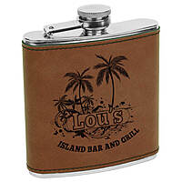6 oz Leatherette Wrapped Flask