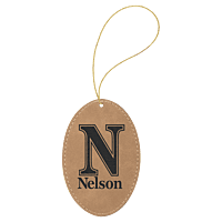 Ornament- Oval Lt Brown/Black