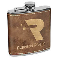 6 oz Leatherette Wrapped Flask