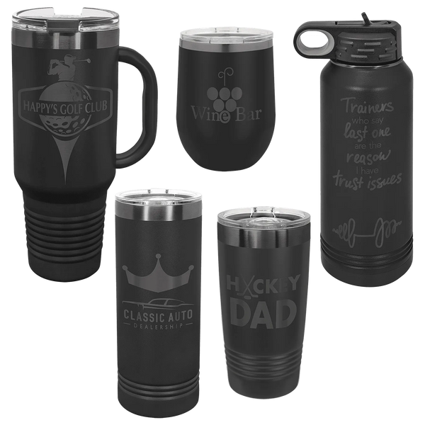 12 oz. Stemless Wine Tumbler - Ghost Black Collection