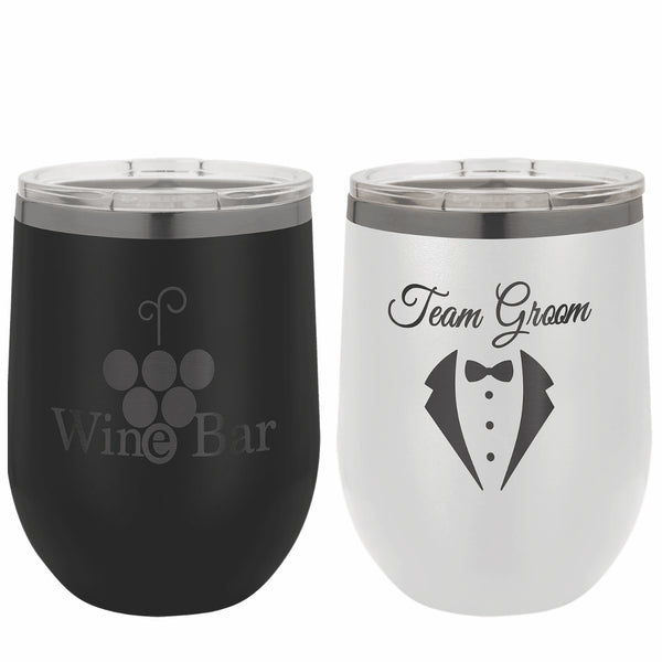 12 oz. Stemless Wine Tumbler - Ghost Black Collection